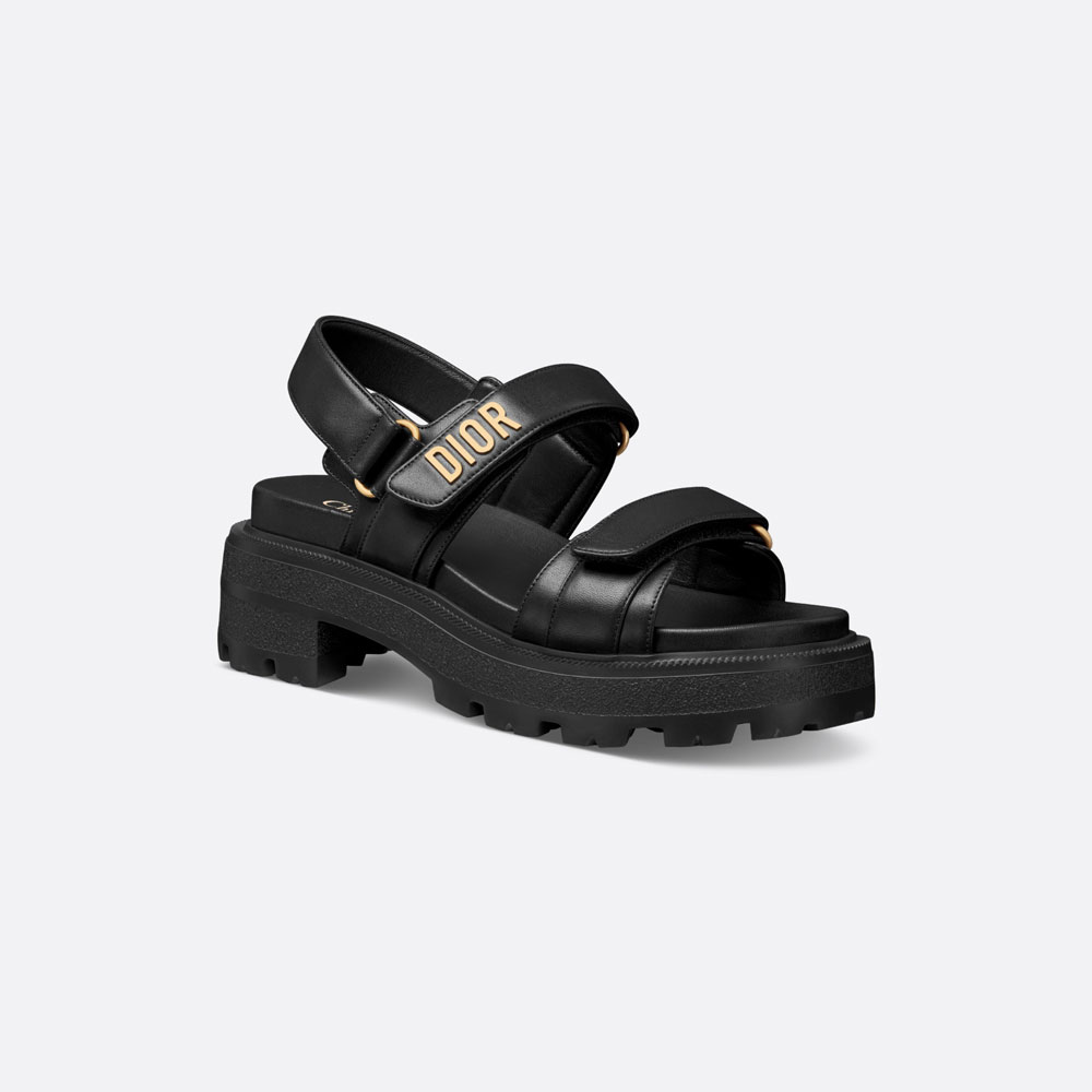 Dioract Platform Sandal Black Lambskin KCO016LAB S900: Image 1