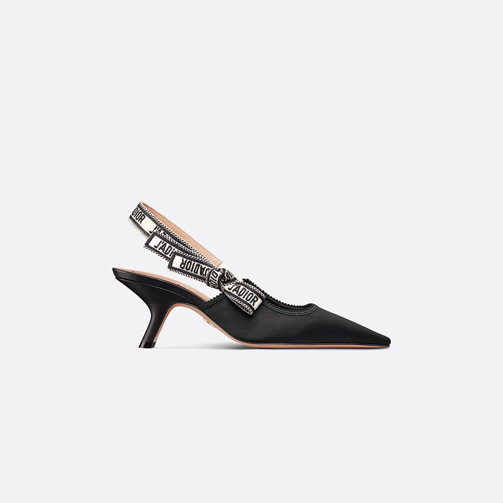 Dior Jadior Slingback Pump Black Satin Cotton KCP919SEM S900: Image 1