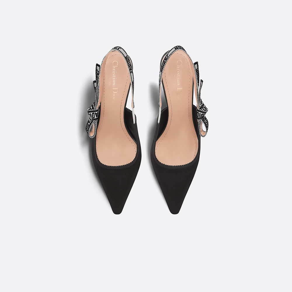 Dior Jadior Slingback Pump Black Satin Cotton KCP919SEM S900: Image 3