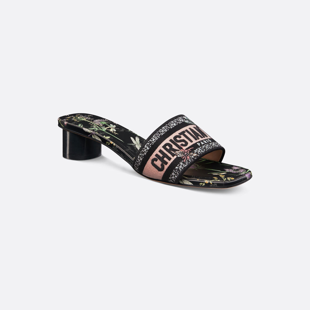 Dway Heeled Slide Cotton Embroidered Dior Herbarium Motif KCQ902HRB S26X: Image 1