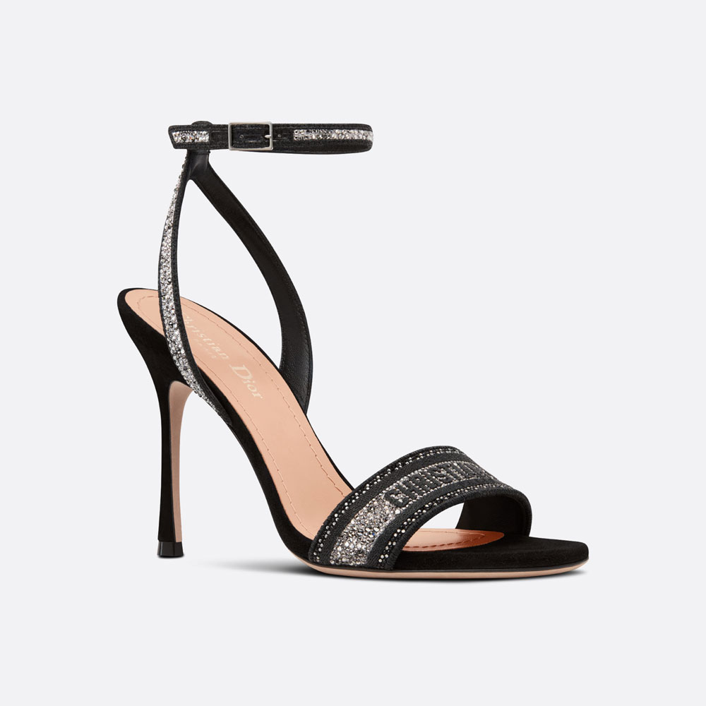 Dior Dway Heeled Sandal Cotton Embroidered KDQ707CHS S900: Image 1