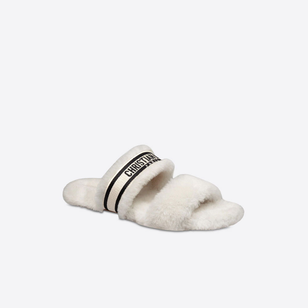 Dior Chez Moi Slide Embroidered Cotton Shearling KDQ734ESK S05W: Image 2