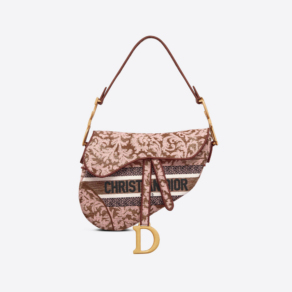 Saddle Bag Metallic Pink Dior Brocart Embroidery M0446CRWI M79E: Image 1