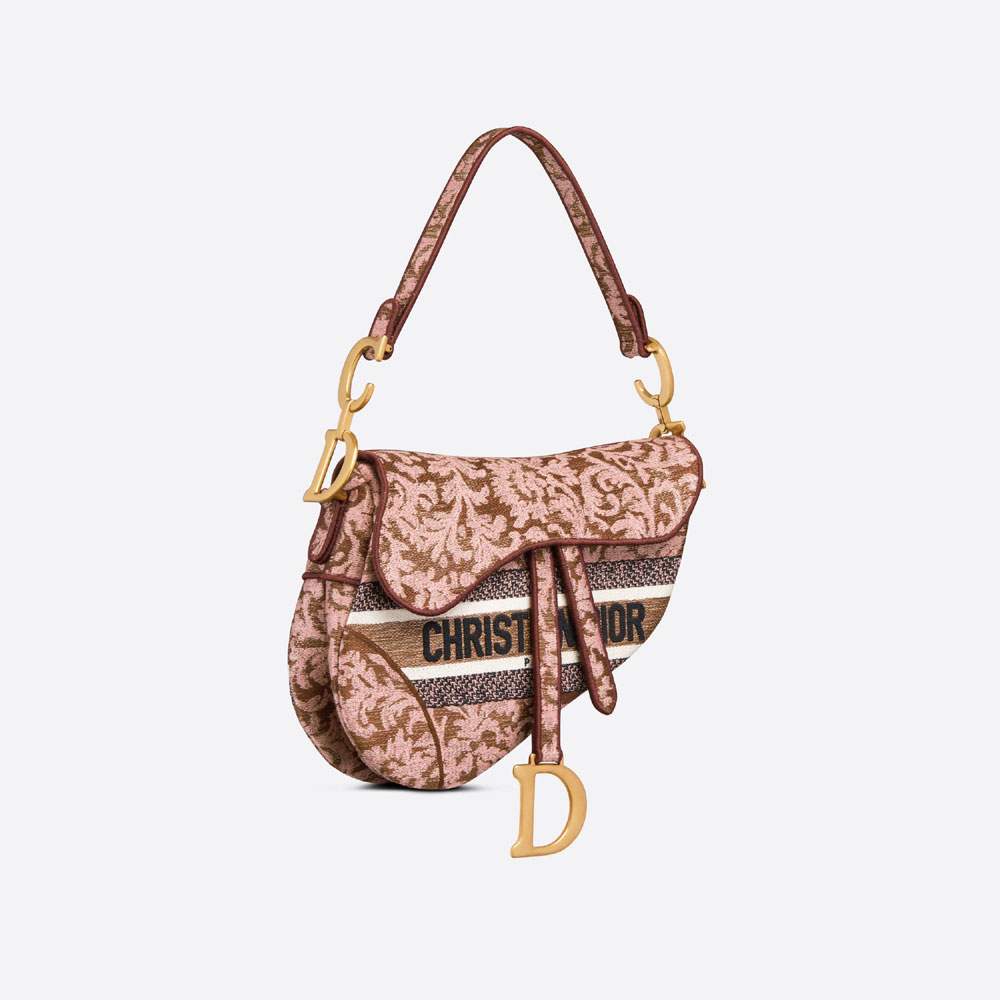 Saddle Bag Metallic Pink Dior Brocart Embroidery M0446CRWI M79E: Image 2