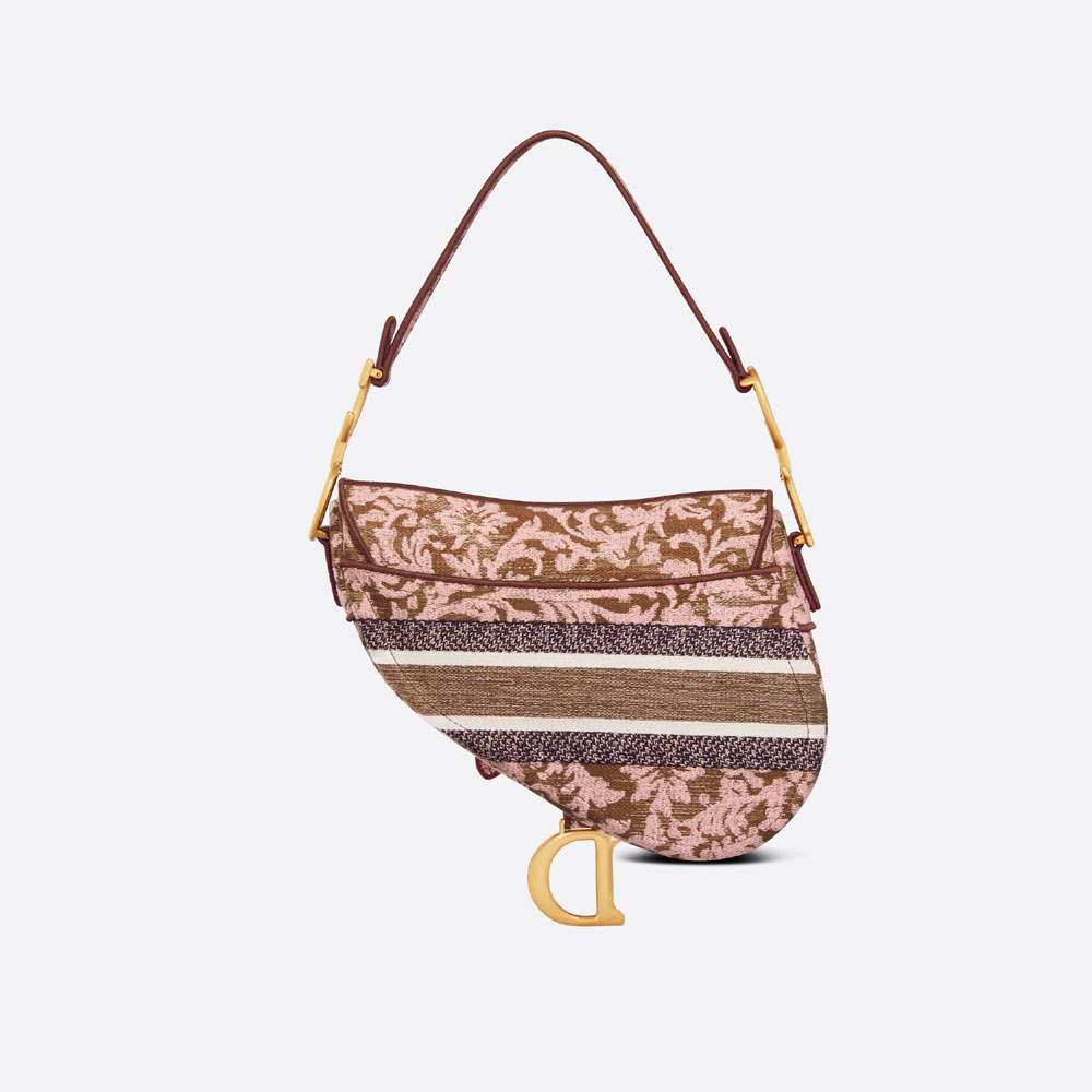 Saddle Bag Metallic Pink Dior Brocart Embroidery M0446CRWI M79E: Image 3