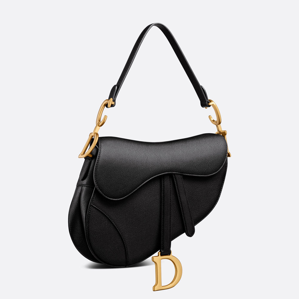 Dior Saddle Bag with Strap Black Goatskin M0455CCEH M900: Image 2