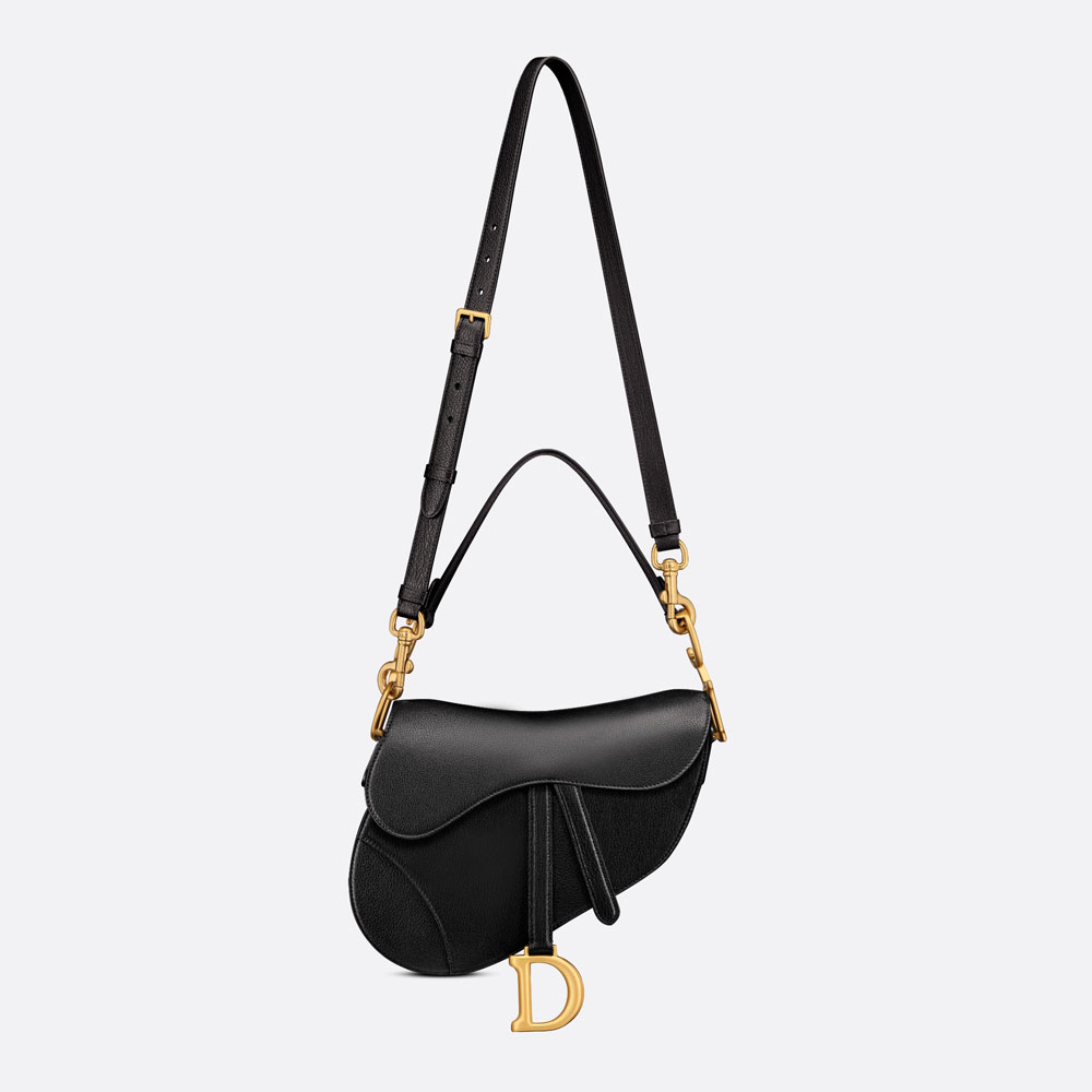 Dior Saddle Bag with Strap Black Goatskin M0455CCEH M900: Image 3