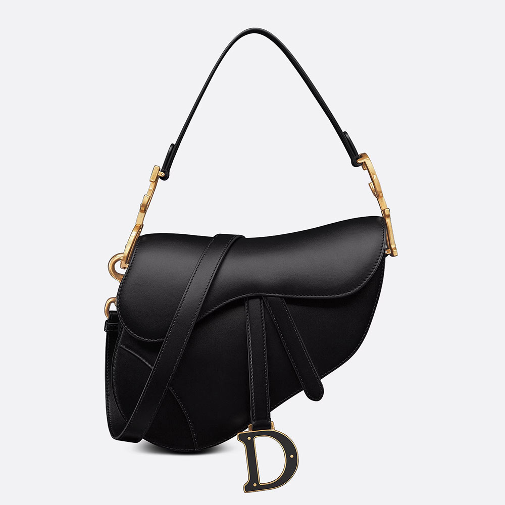 Dior Saddle Bag with Strap Black Smooth Calfskin M0455CWGC M900: Image 1