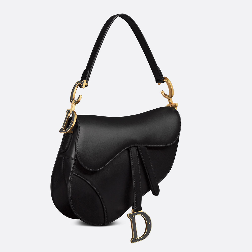 Dior Saddle Bag with Strap Black Smooth Calfskin M0455CWGC M900: Image 2