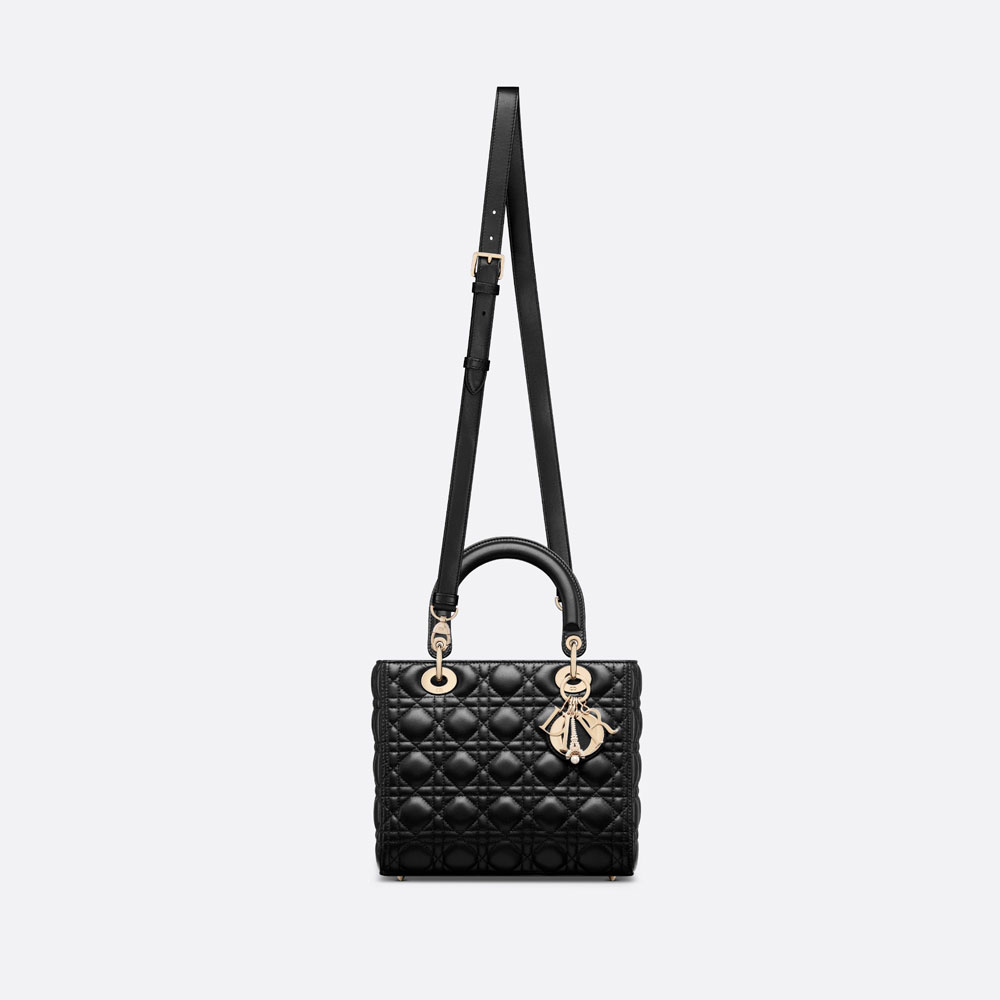 Medium Lady Dior Bag Black Cannage Lambskin M0565ONHY M900: Image 3