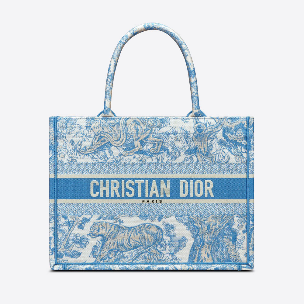 Medium Dior Book Tote Cornflower Blue Jouy Embroidery M1296ZTDT M917: Image 1