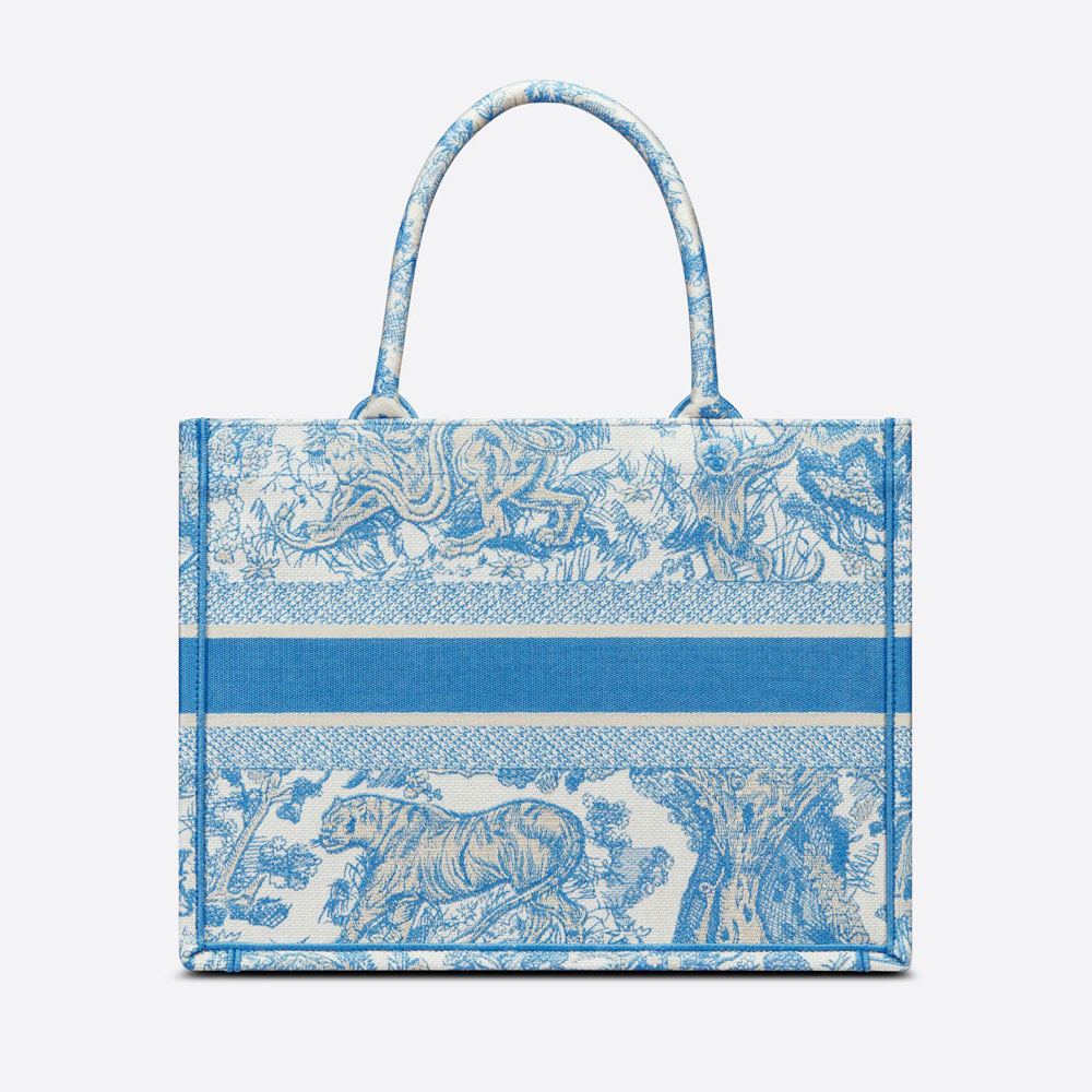 Medium Dior Book Tote Cornflower Blue Jouy Embroidery M1296ZTDT M917: Image 3