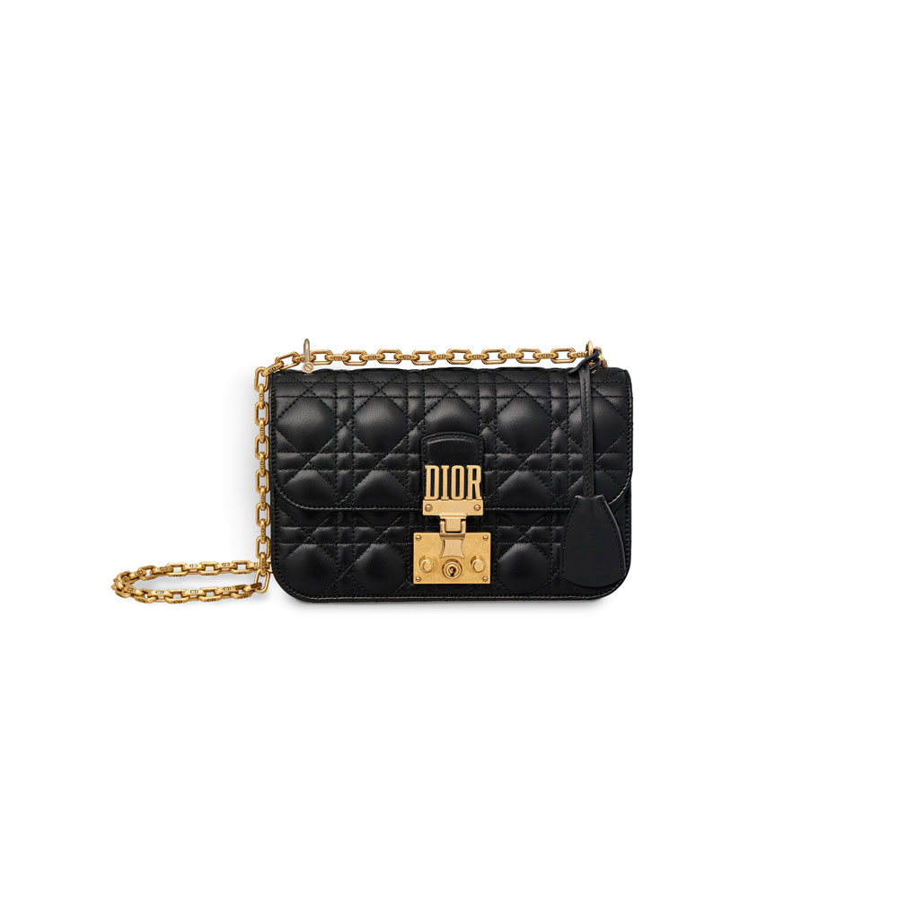 Dior Small dioraddict flap bag in black cannage lambskin M5817CNMJ M900: Image 1