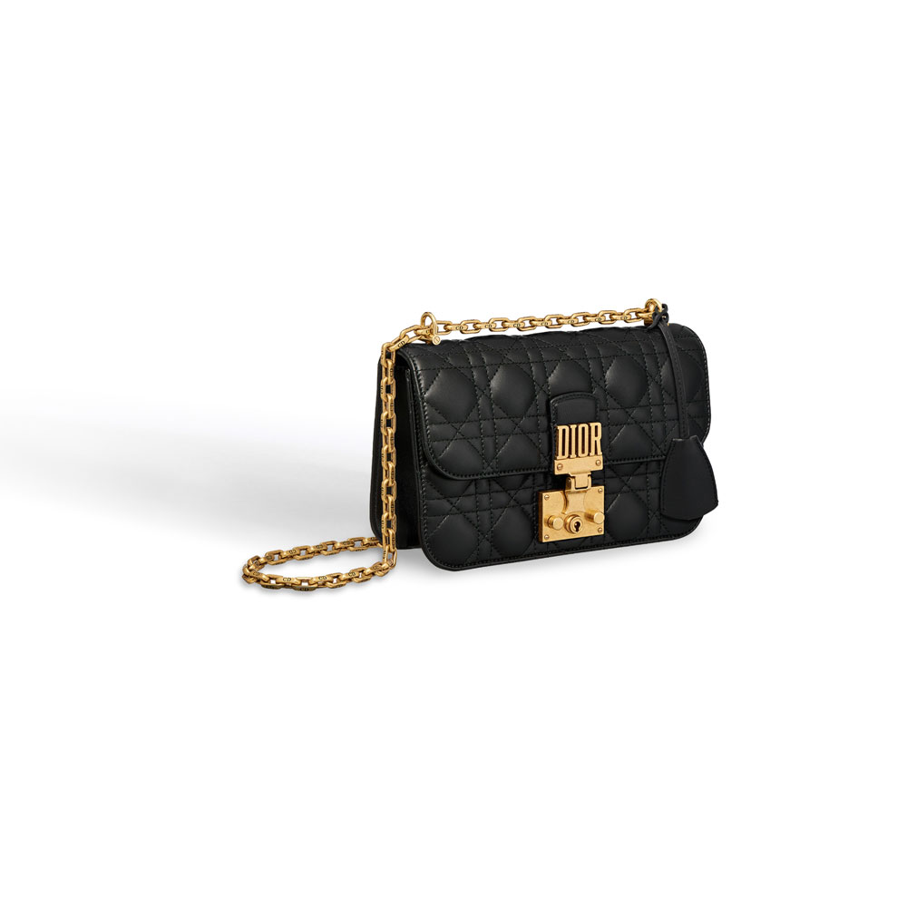 Dior Small dioraddict flap bag in black cannage lambskin M5817CNMJ M900: Image 2