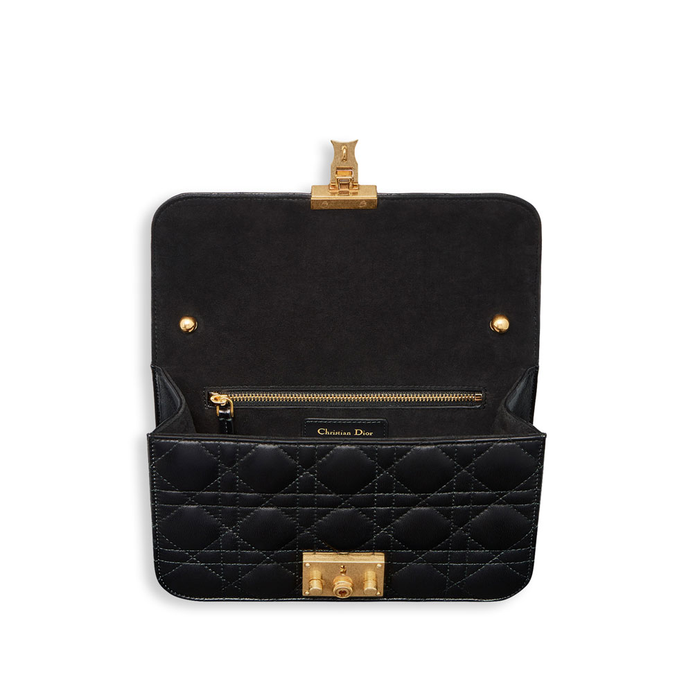 Dior Small dioraddict flap bag in black cannage lambskin M5817CNMJ M900: Image 3