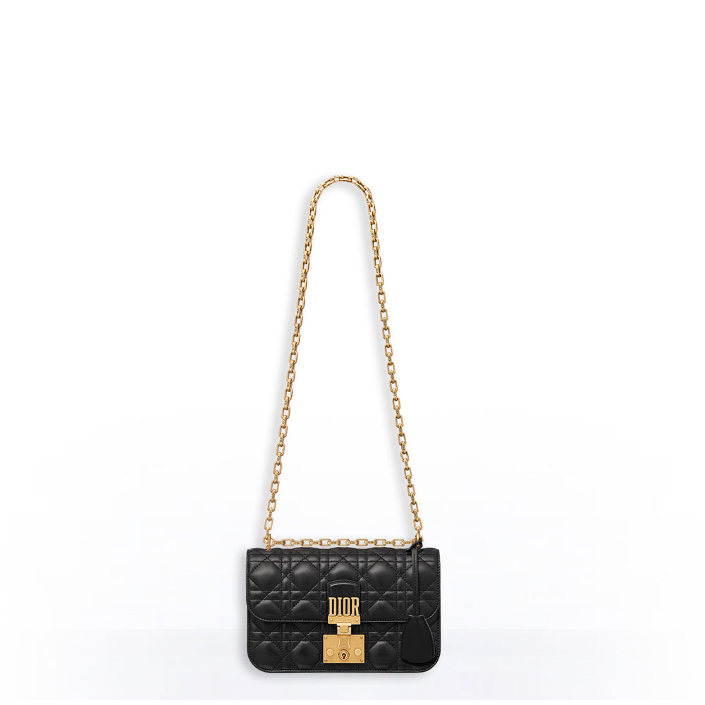 Dior Small dioraddict flap bag in black cannage lambskin M5817CNMJ M900: Image 4