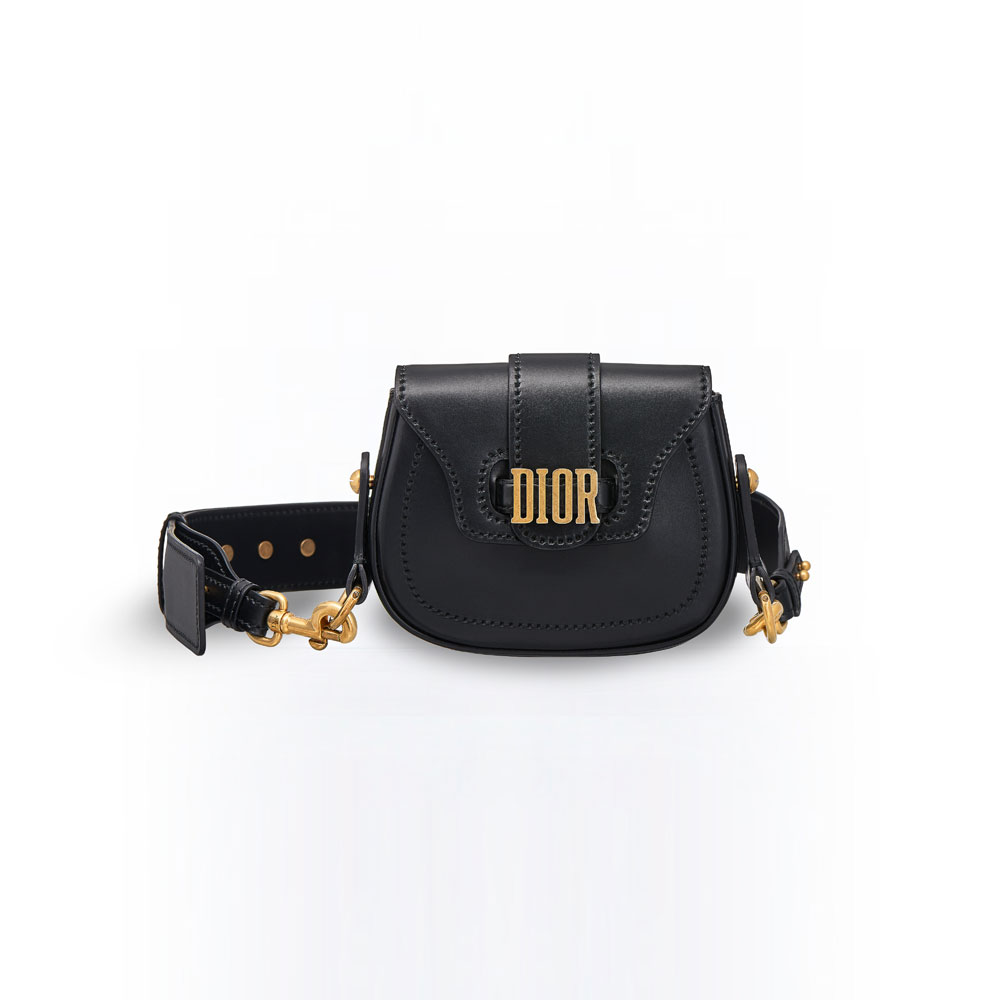 Dior D-fence mini saddle bag in black calfskin M6500CVQV M900: Image 1