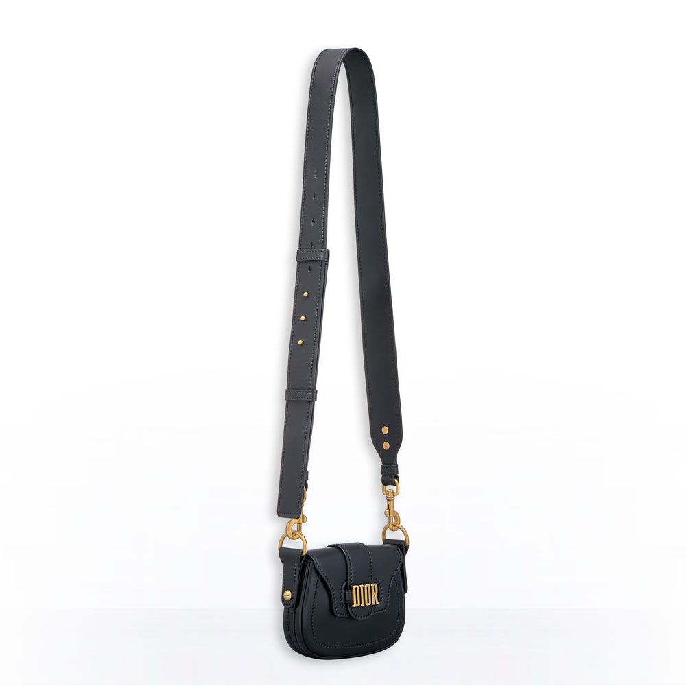 Dior D-fence mini saddle bag in black calfskin M6500CVQV M900: Image 4