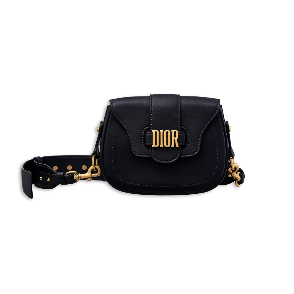 Dior D-fence saddle bag in blue smooth calfskin M6501CVWU M83B: Image 1