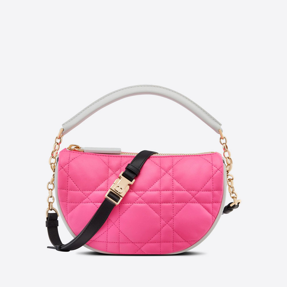 Small Dior Vibe Hobo Bag Pink Macrocannage M7200ODDO M956: Image 1