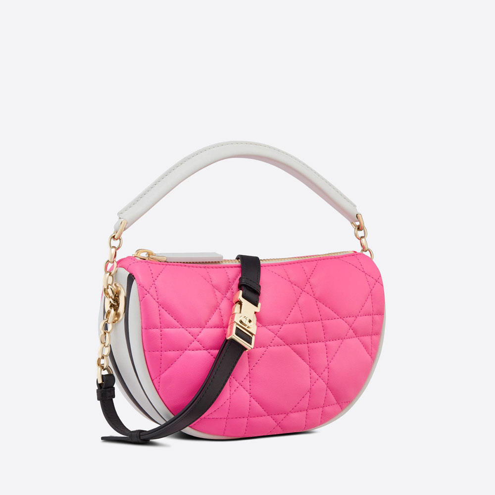 Small Dior Vibe Hobo Bag Pink Macrocannage M7200ODDO M956: Image 2