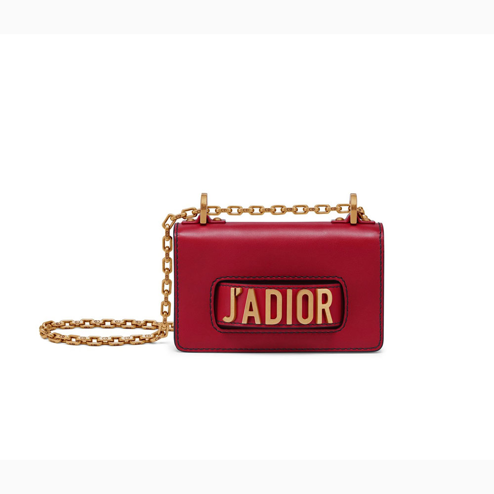 Dior Mini JAdior flap bag in red calfskin M9002CVWU M41R: Image 1