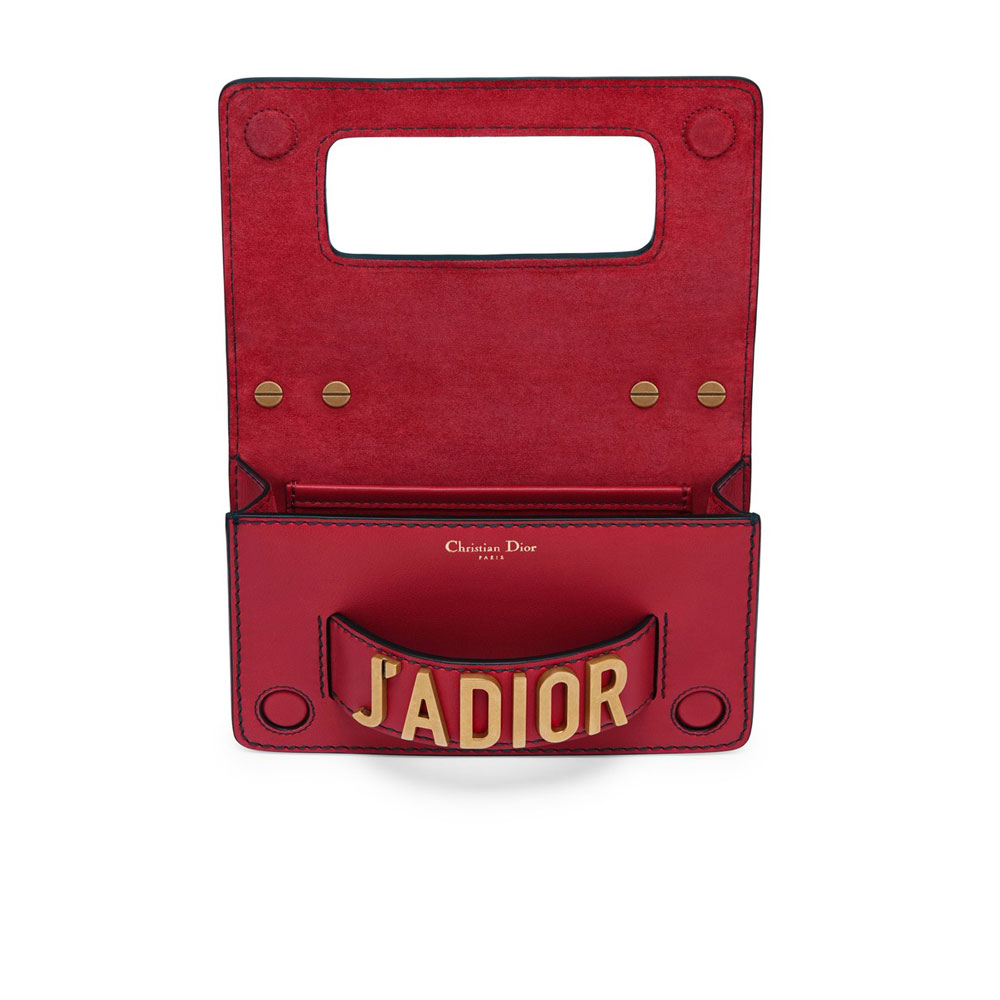 Dior Mini JAdior flap bag in red calfskin M9002CVWU M41R: Image 3