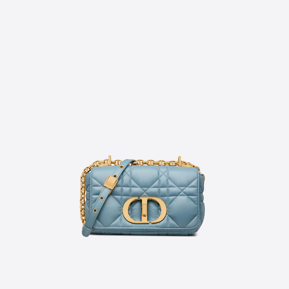 Small Dior Caro Bag Horizon Blue Macrocannage Calfskin M9241UNGK M09Z: Image 1