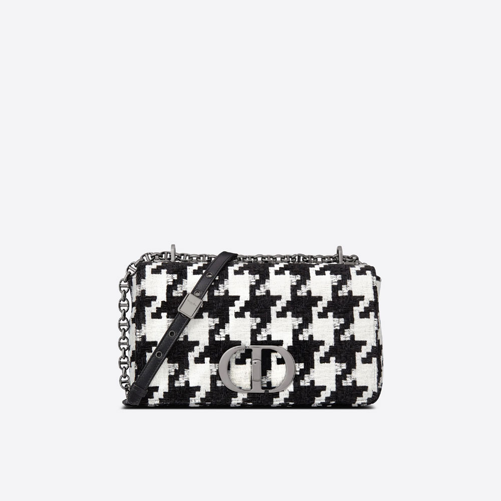 Medium Dior Caro Bag Black And White Macro Houndstooth Fabric M9242BTIO M911: Image 1