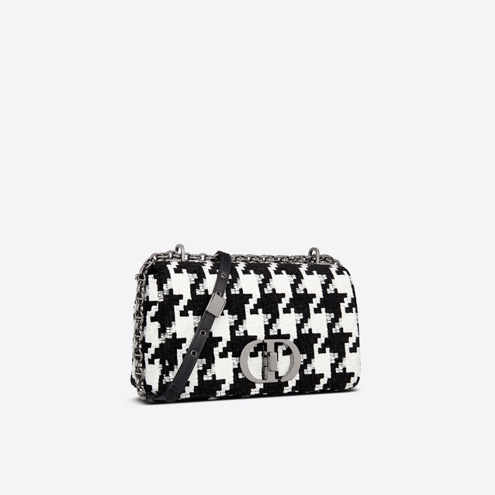 Medium Dior Caro Bag Black And White Macro Houndstooth Fabric M9242BTIO M911: Image 2