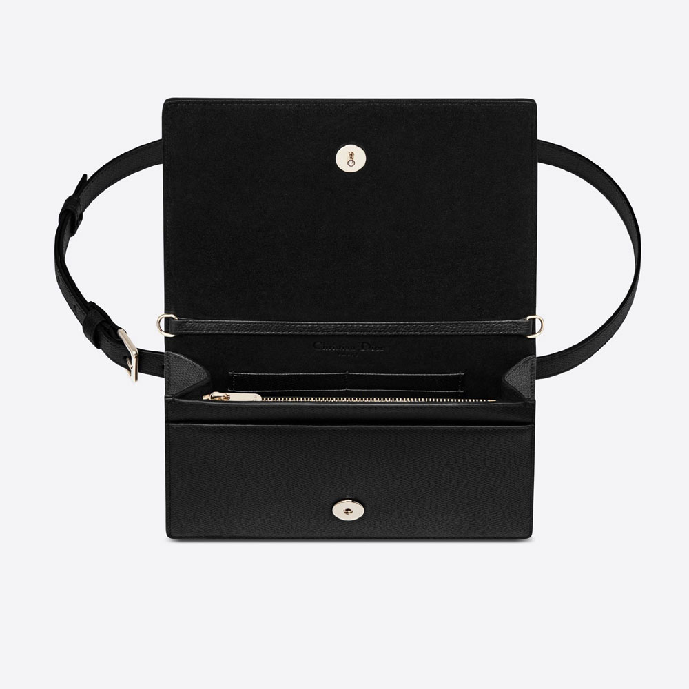 Dior 30 Montaigne 2-in-1 Pouch Black Grained Calfskin S2086OWBH M900: Image 2