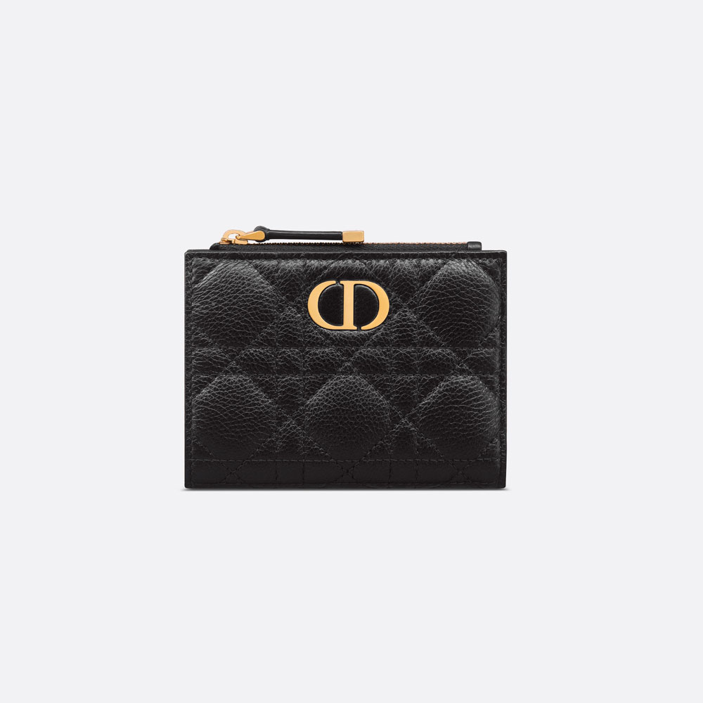 Dior Caro Dahlia Wallet Black Supple Cannage Calf S5173UWHC M900: Image 1