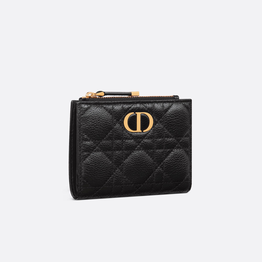 Dior Caro Dahlia Wallet Black Supple Cannage Calf S5173UWHC M900: Image 2