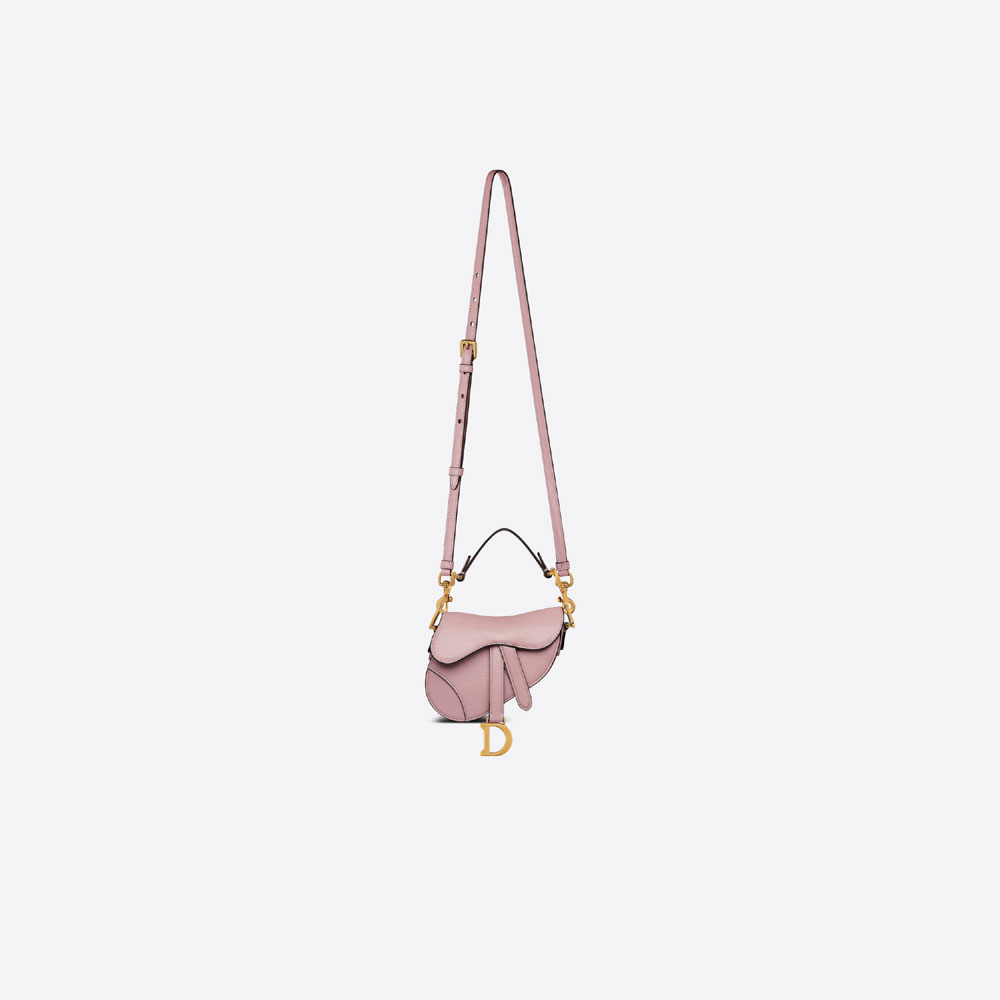 Dior Micro Saddle Bag Antique Pink Goatskin S5685CCEH M77P: Image 3