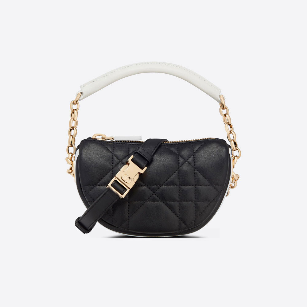 Micro Dior Vibe Hobo Bag Black Macrocannage Lambskin S7200ONOA M911: Image 1