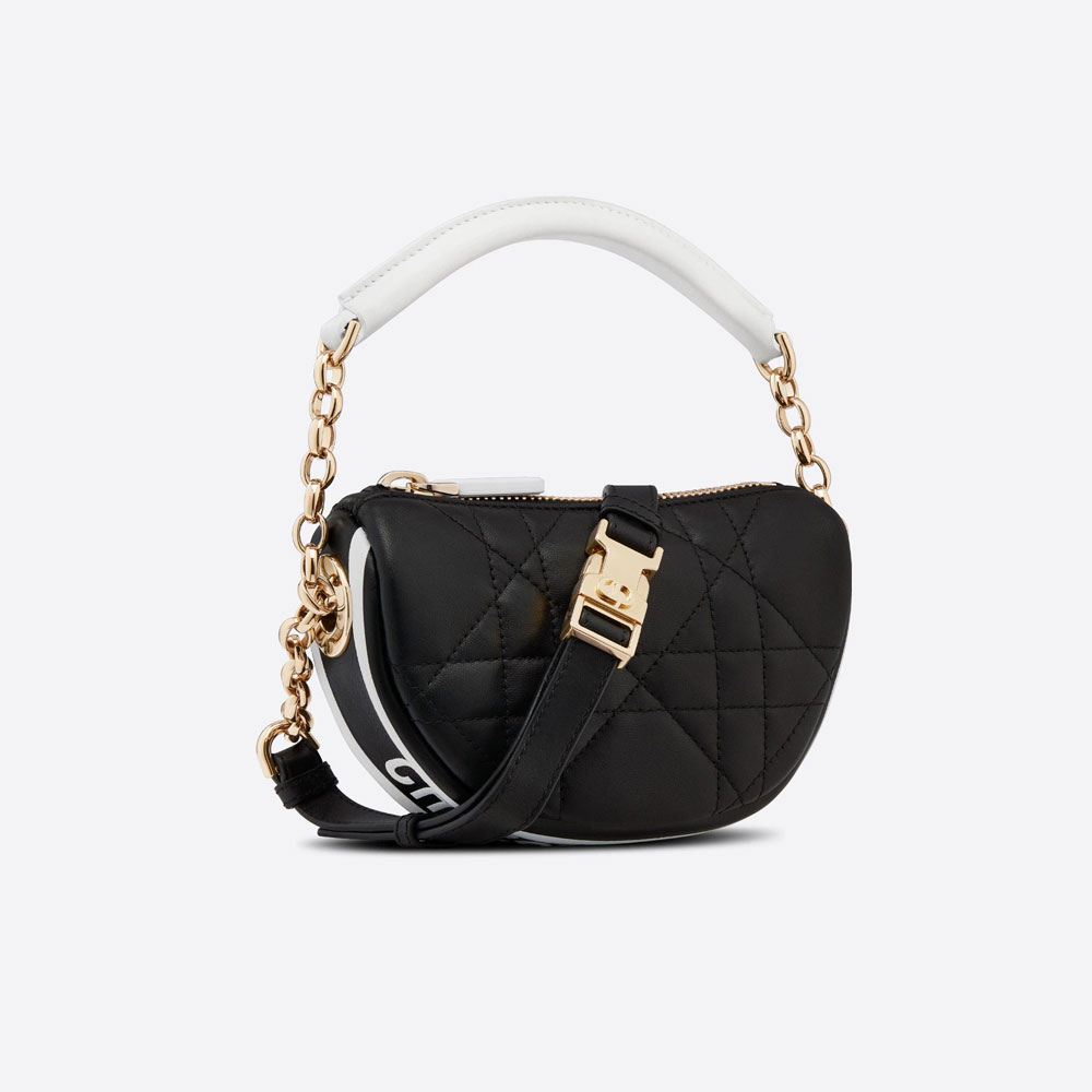 Micro Dior Vibe Hobo Bag Black Macrocannage Lambskin S7200ONOA M911: Image 2