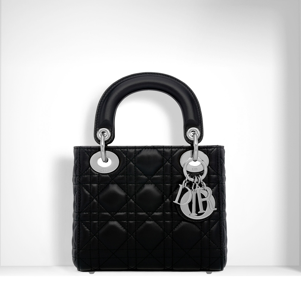 Mini lady dior bag in black lambskin CAL44501 N0: Image 1