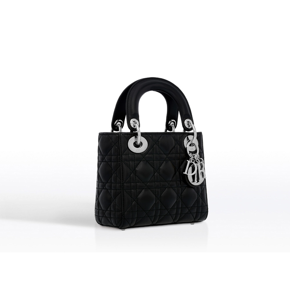 Mini lady dior bag in black lambskin CAL44501 N0: Image 2