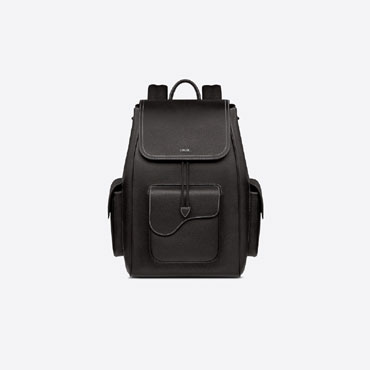 Dior Saddle Backpack Black Grained Calfskin 1ADBA161YKK H00N