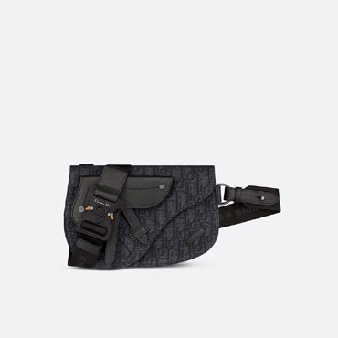 Saddle Pouch Black Dior Oblique Jacquard 1ADPO044YKY H00N