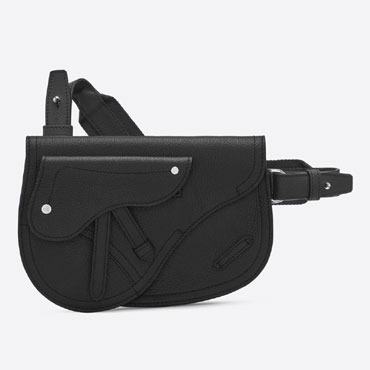 Dior Saddle Pouch Black Grained Calfskin 1ADPO095YMJ H00N