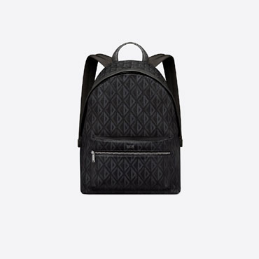 Dior Rider Backpack Black CD Diamond Canvas Calfskin 1ESBA088CDP H43E