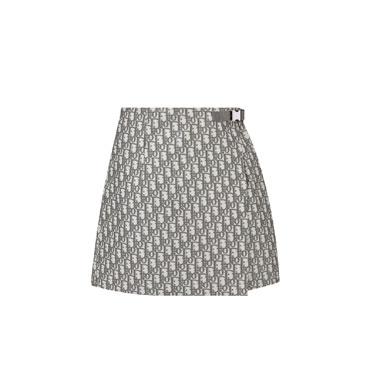 Dior Skort Gray Technical Taffeta Jacquard 357P15A2970 X8854