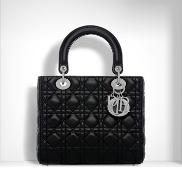 lady dior bag in black lambskin CAL44551 N0