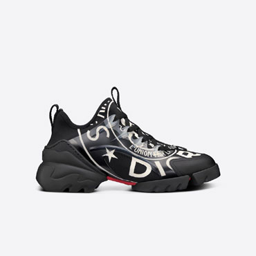 D-Connect Sneaker Black Technical Fabric with Dior Union Print KCK307DMN S900