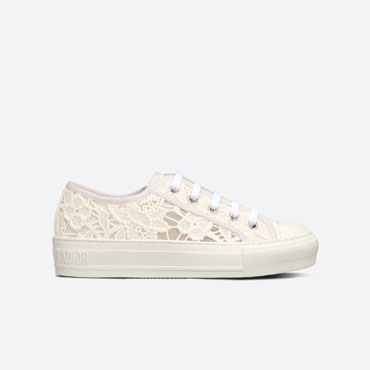 Walk n Dior Sneaker White Macrame Embroidered Cotton KCK353MCM S03W