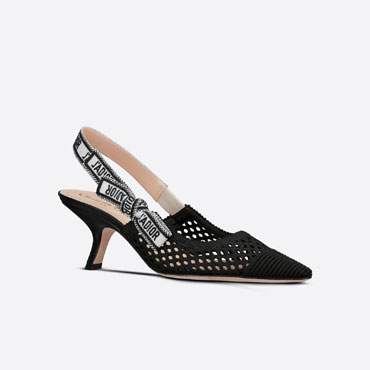 Dior J Adior Slingback Pump Black Mesh Embroidery KCP882EMR S900