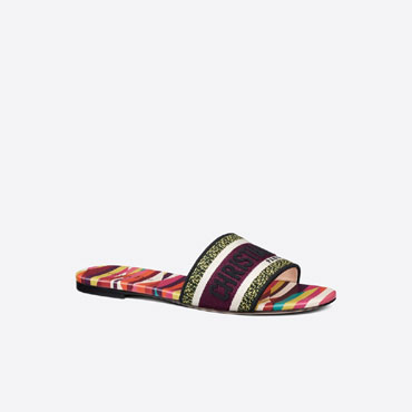 Dior Dway Slide Multicolor Embroidered Cotton KCQ209EET S89Z