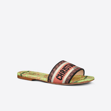 Dior Dway Slide Multicolor Embroidered Cotton KCQ209LUE S19H