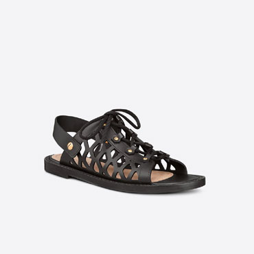 Dior D Trap Sandal Black Matte Calfskin KCQ510CFM S900